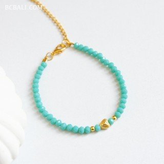 Handcrafted Crystal Beads Bracelet Love Charm Premium Design